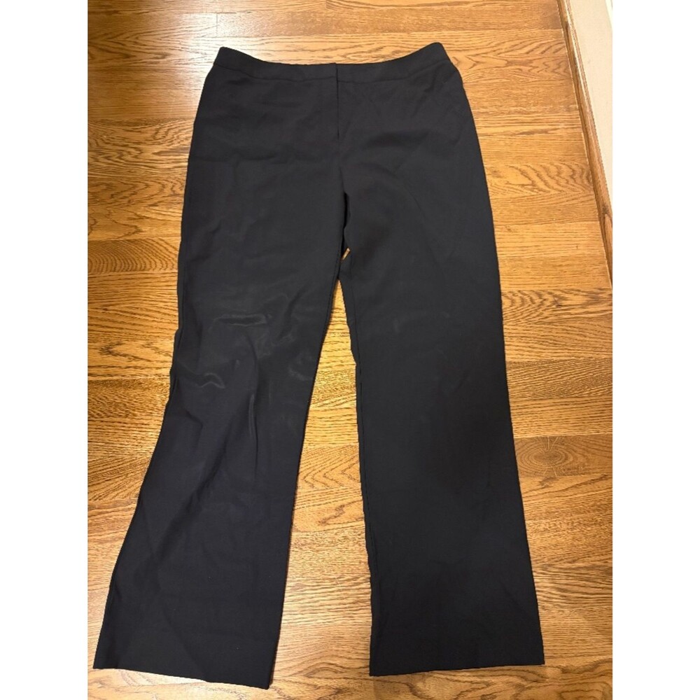 Lafayette 148 New York Black Virgin Wool Trousers | Size 10 | Straight Leg